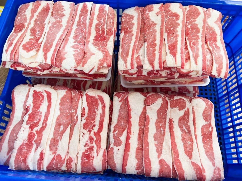 ba chỉ bò cắt thẳng
